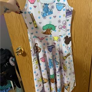 Whimsical Printed Sleeveless Midi Dress